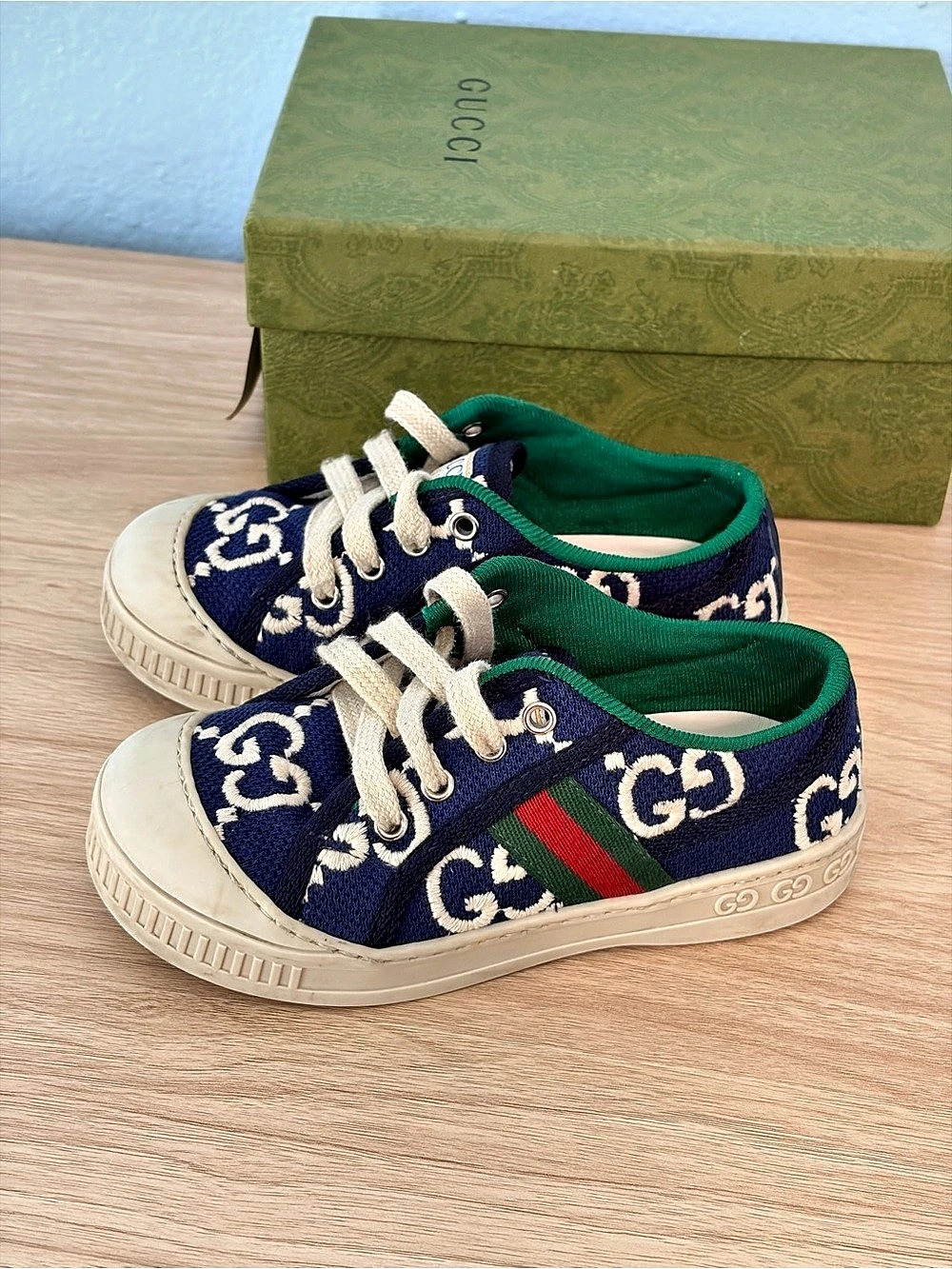 Gucci GG blue canvas sneakers